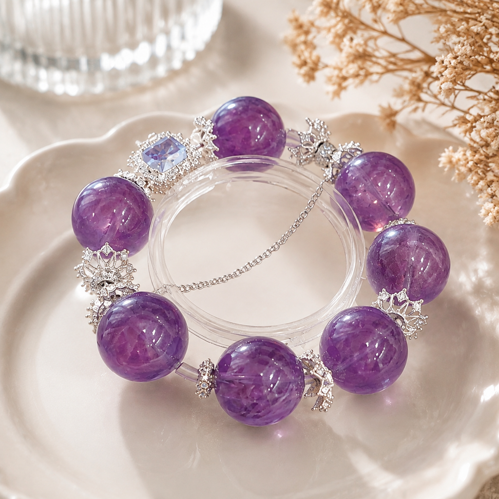 Amethyst Royal Aura Crystal Bracelet