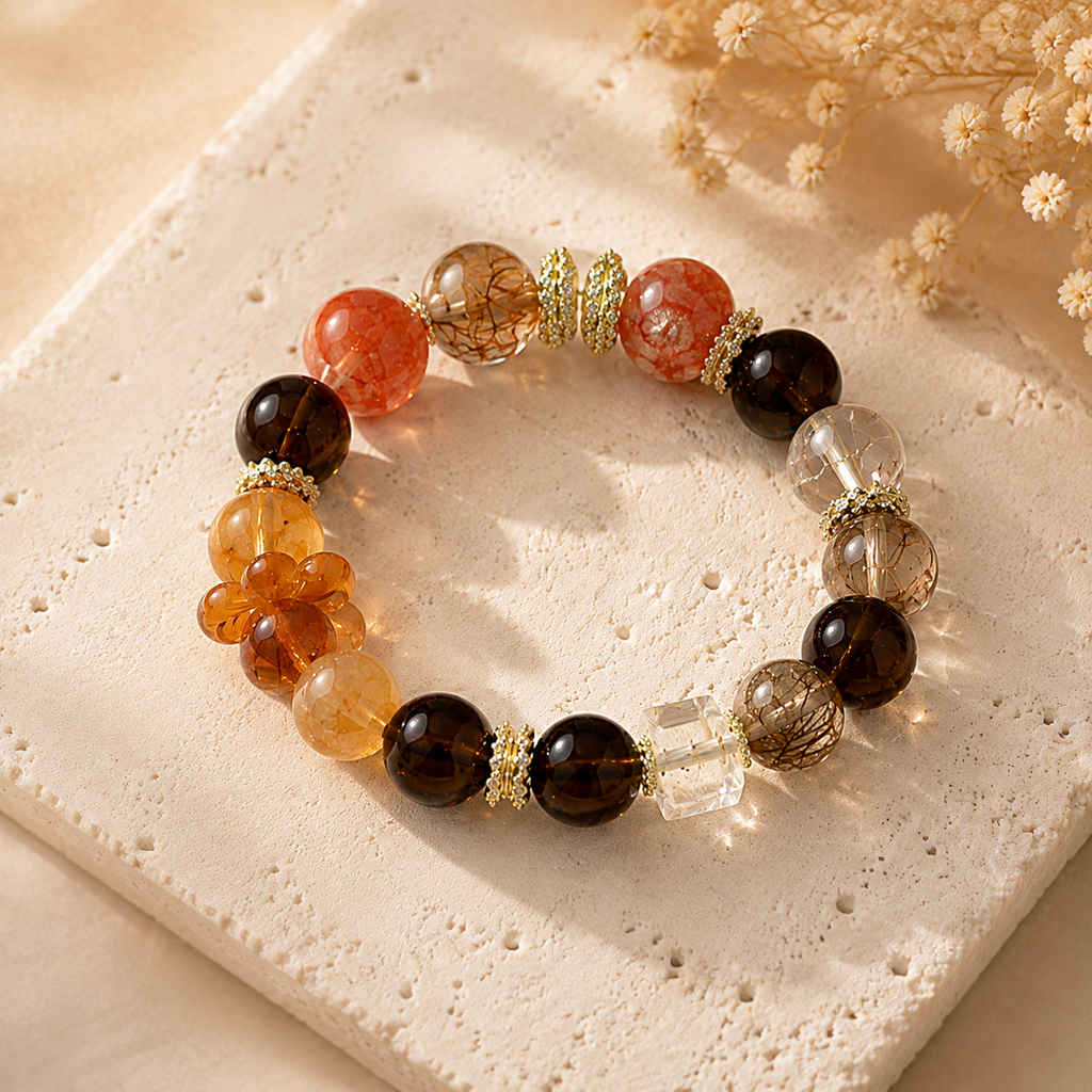 Amber Glow Crystal Bracelet