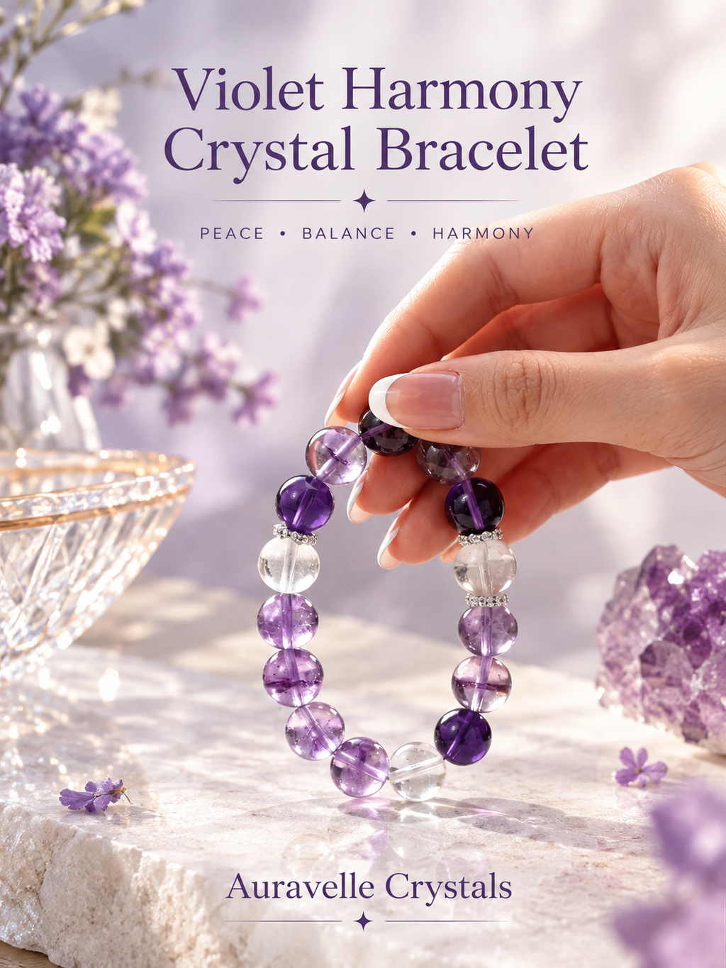 Violet Harmony Crystal Bracelet
