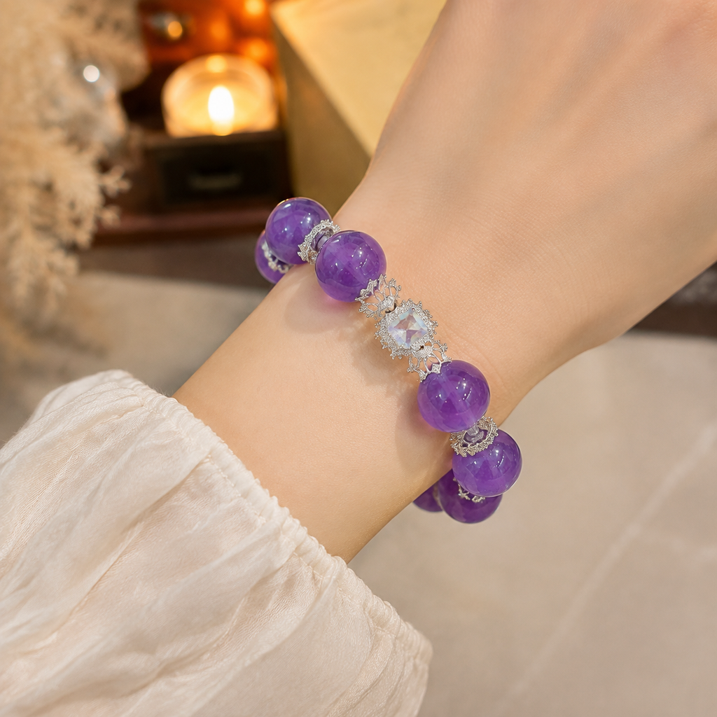 Amethyst Royal Aura Crystal Bracelet