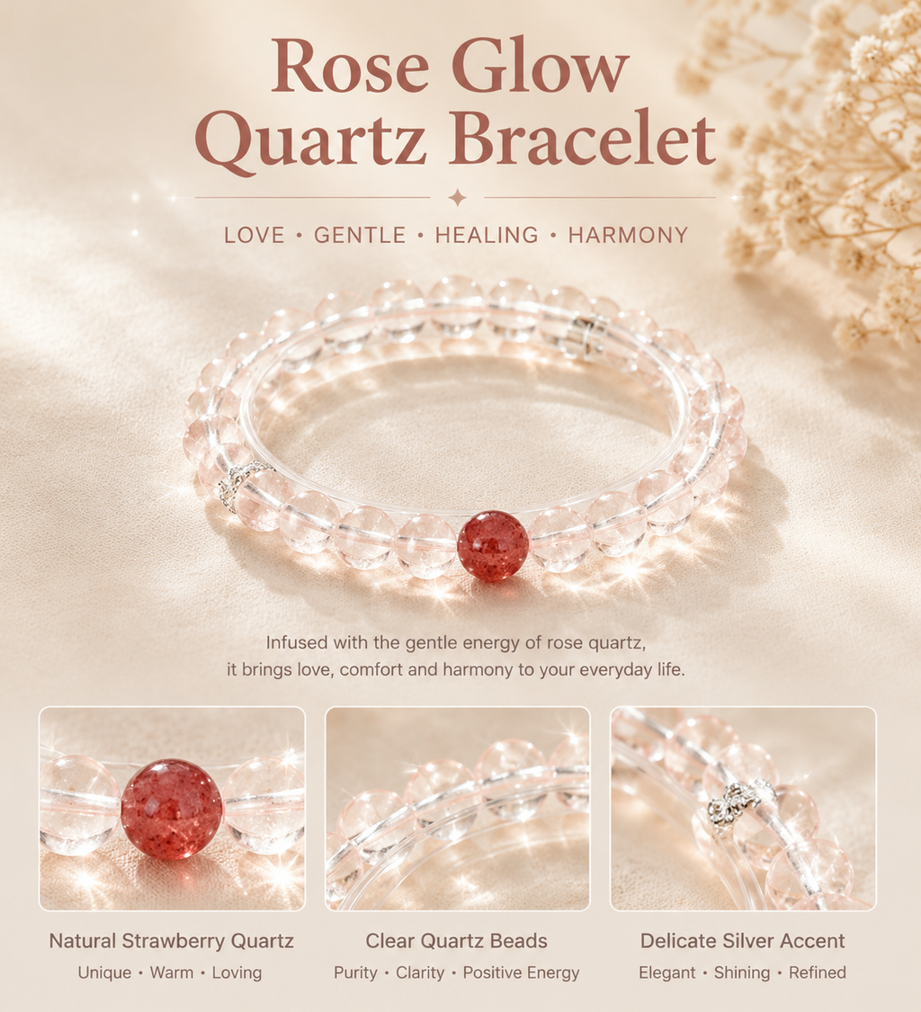 Rose Glow Quartz Bracelet