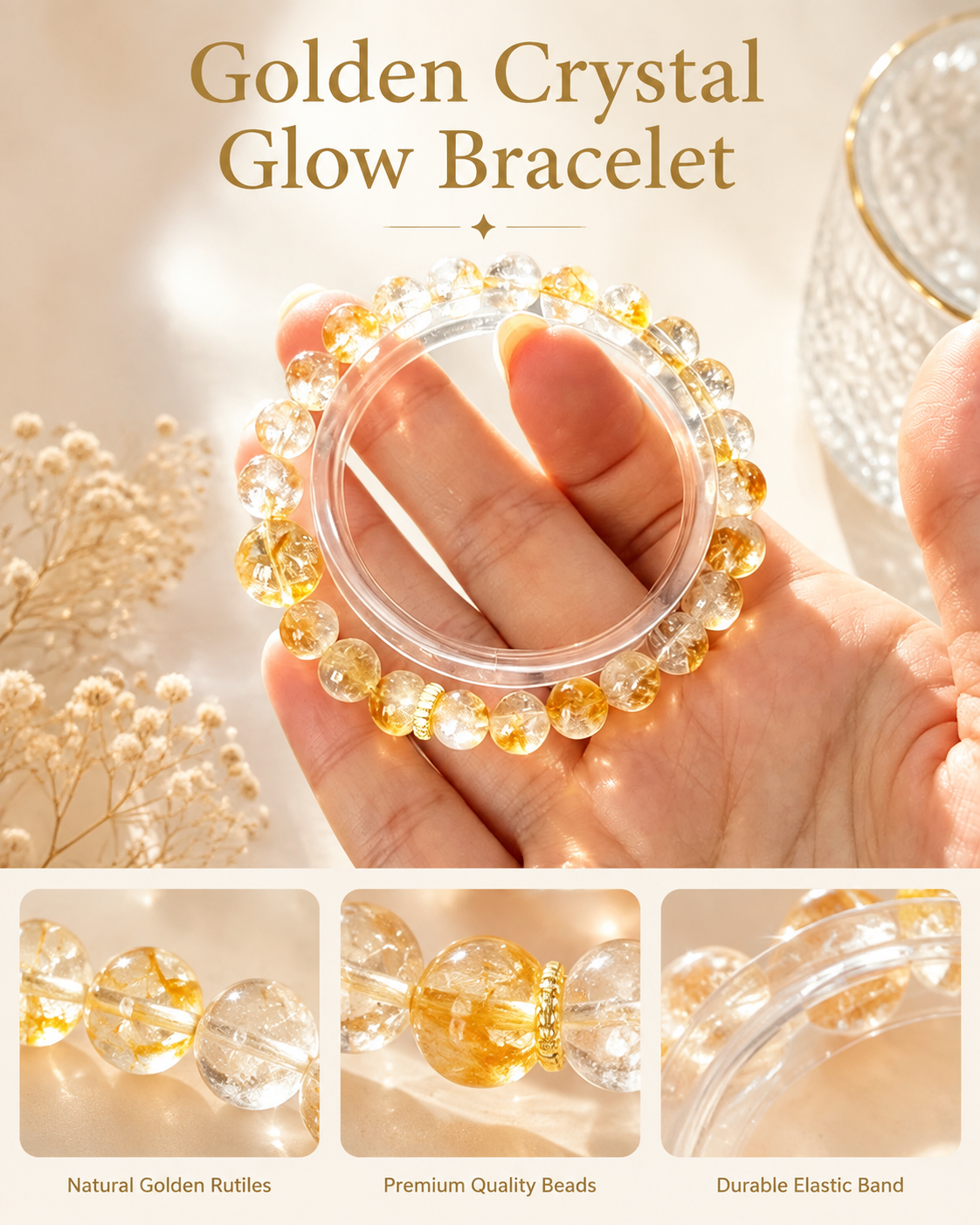 Golden Crystal Glow Bracelet