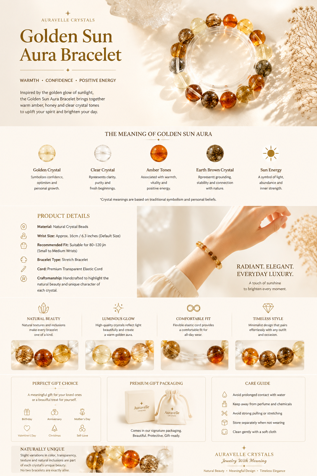 Golden Sun Aura Bracelet