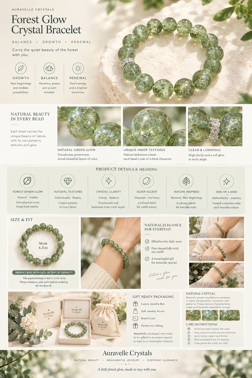 Forest Glow Crystal Bracelet