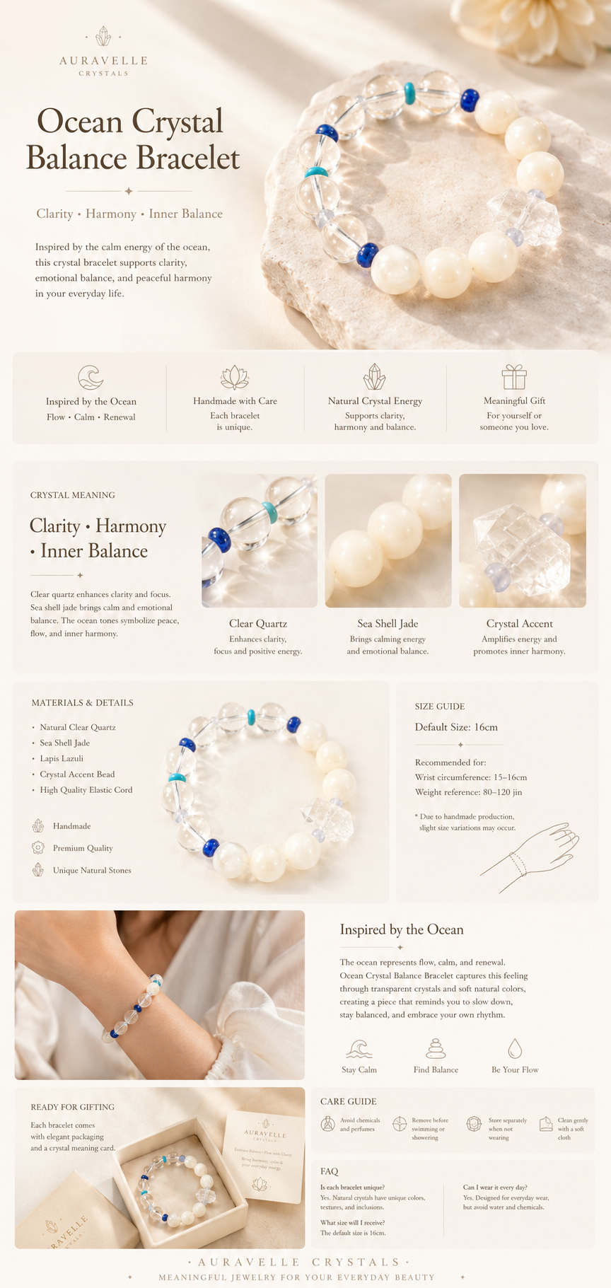 Ocean Crystal Balance Bracelet